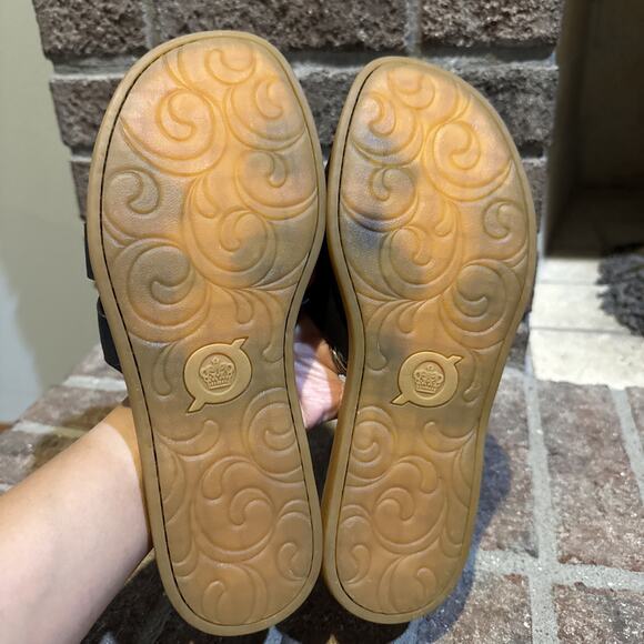 Born Kasia Slide Womens Size 9 Shoes Black Leather Slip On Casual Flat Sandals - Picture 4 of 15